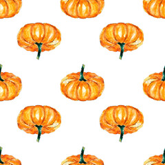Vegetable - Pumpkin. Watercolor seamless pattern. Can be used for textile design, paper products