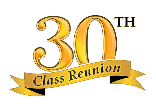 30th Class Reunion Anniversary Gold Banner Icon