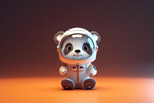 Adorable Astronaut Panda: Tiny Marvel in Dramatic Cinematic Lighting - A Captivating Fusion of Cuteness and Cosmic Ambiance - Astronaut Panda Background Wallpaper created with Generative AI Technology
