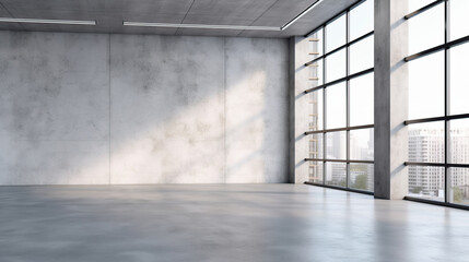 Obraz na płótnie Canvas blank wall in bright concrete office Generative AI