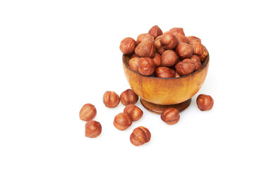 Hazelnut on a white background