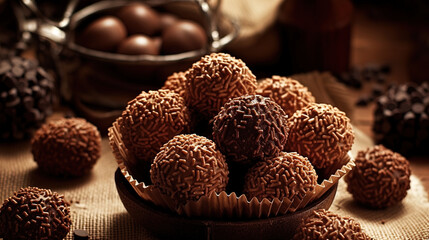 Brazilian Sweet Delight: Unveiling the Temptation of Brigadeiro. Ai Generative.