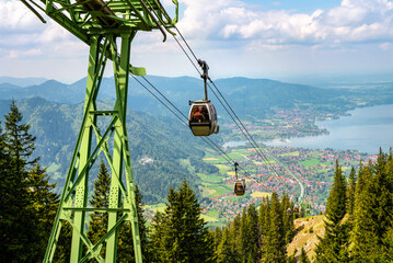 Wallbergbahn cable car near Tegernsee lake in Bavaria, Germany