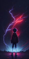 Anime, Anime Wallpaper, Anime pfp, iPhone Wallpaper, Alone Wallpaper, Silhouette, generative AI