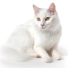 Obraz premium Ukrainian Levkoy cat cat isolated on white background. Generative AI