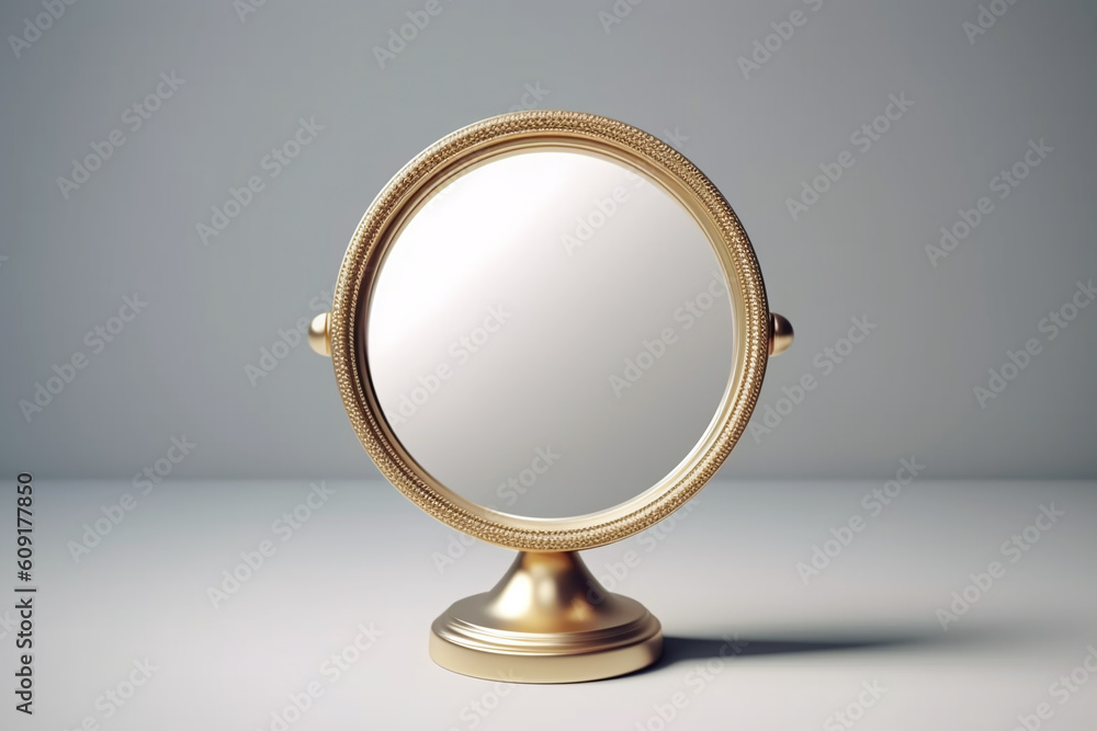 Canvas Prints golden mirror frame. generative ai
