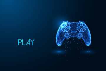 Gaming innovation, gamification, immersive experience future concept with game controller, joystick