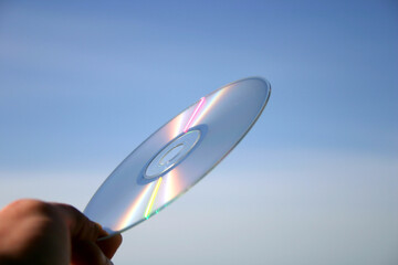 Fototapeta na wymiar Compact disc close-up