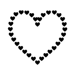 Obraz premium Frame formed by hearts – Decorative outline of black hearts forming a large heart