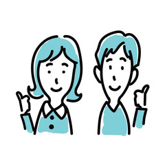 いいね！する男女2人