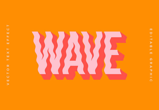 Wavy Text Effect Mockup