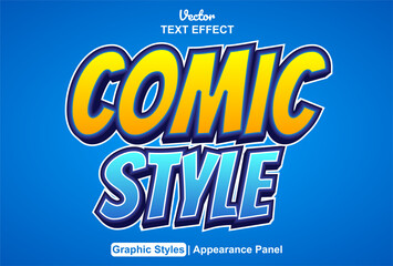 comic text effect with orange graphic style and editable.