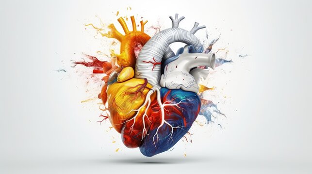 Healthcare and medicine abstract heart design, organ donation, love and anatomy symbol illustration design.