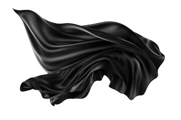 Black silk. Ai. Cutout on transparent - obrazy, fototapety, plakaty