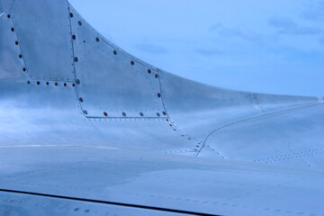 The metal skin of a jet fighter.