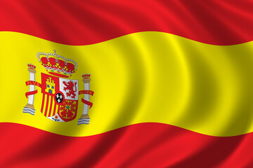 Obraz premium Flag of Spain waving inthe wind