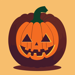 Vector illustration of fresh and juicy pumkin. Halloween pumkin
