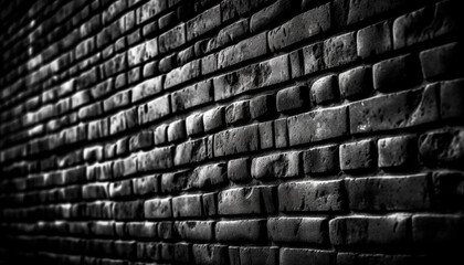 Weathered brick and stone walls surround nature generated by AI