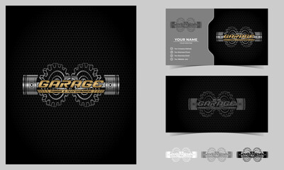 Garage car service and repair logo design template