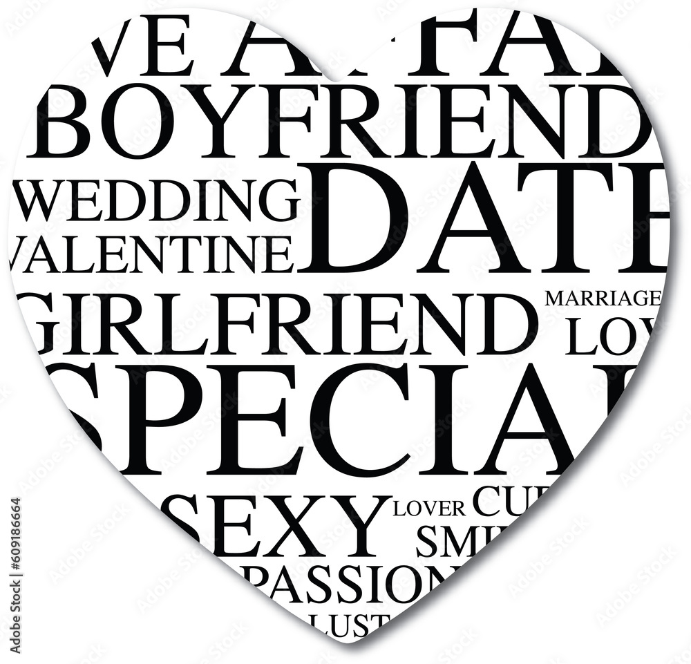 Poster a heart shape image with black text insert