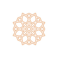 Mandala logo template, Circular pattern in form of mandala. Oriental pattern, vector illustration. Islam, Arabic, Indian, turkish, pakistan, chinese, ottoman motifs