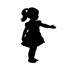 Obraz na płótnie Canvas set of children silhouettes, baby silhouette, boy, girl