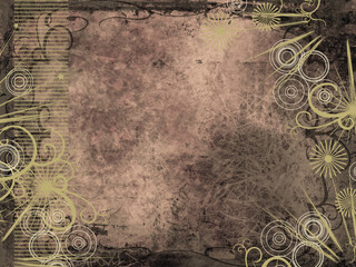 Grunge background with ornate decoration