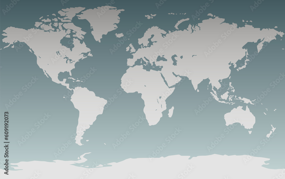 Poster accurate map of the world. includes antarctica. maps to a sphere to make an accurate globe.