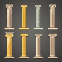 Ancient Pillar Icon Set