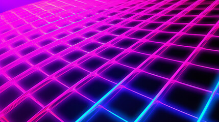 Fototapeta premium Abstract Neon Grid Waves
