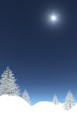 Northern landscape with a shining star