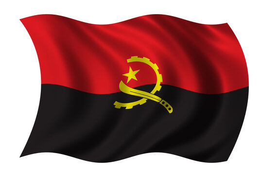 recommend clip art: Flag of Angola waving in the wind - clipping path included