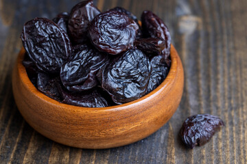 Dried plums on the kitchen table