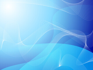 An abstract wave background in different shades of blue