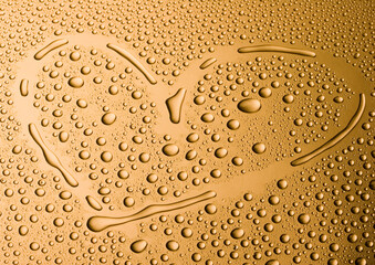 Water drops on Valentine's Day