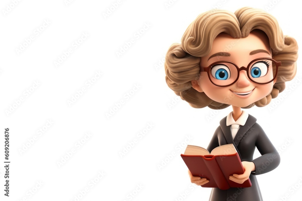 Aufkleber caucasian female judge white background isolated smiling with copy space generative ai