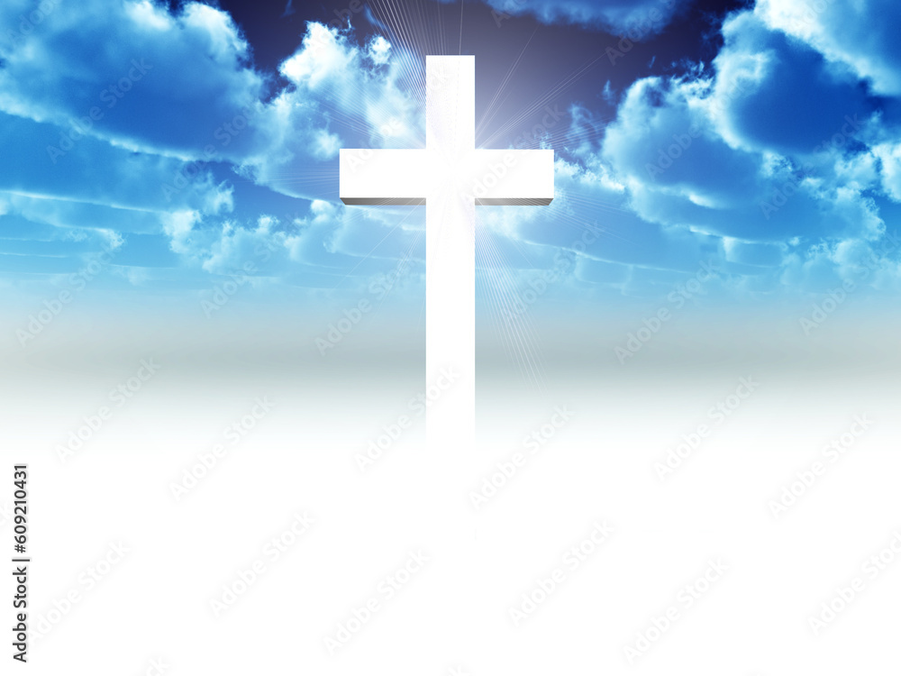 Poster a religious cross with some added illumination, the image is suitable for religious concepts.