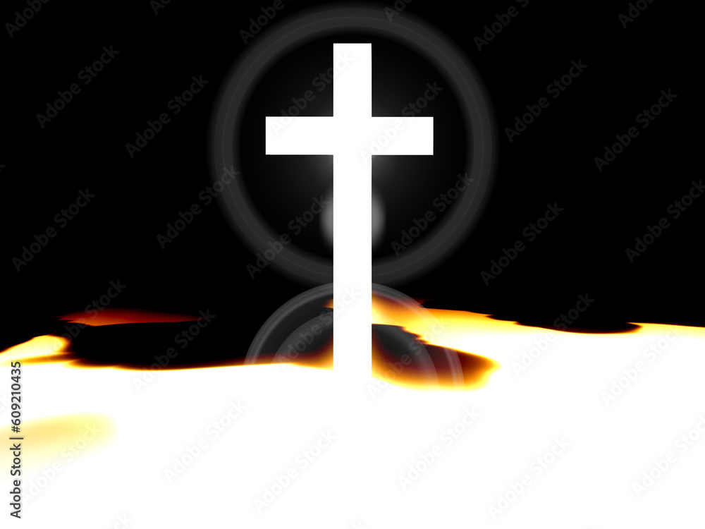 Poster a religious cross with some added illumination, the image is suitable for religious concepts