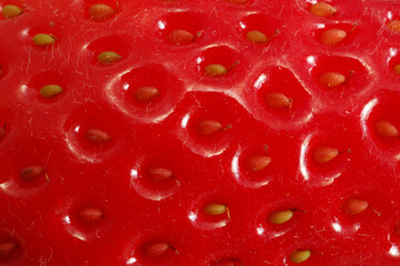 Fresh Strawberry Surface as an Organic Background