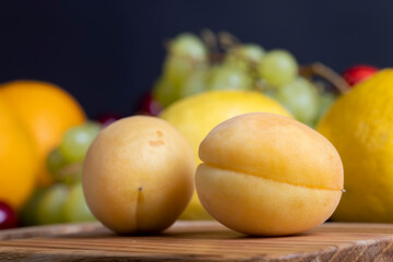 Apricot on the table with other fruits