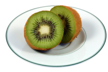 Kiwi isolated on a plate, with clippingpath