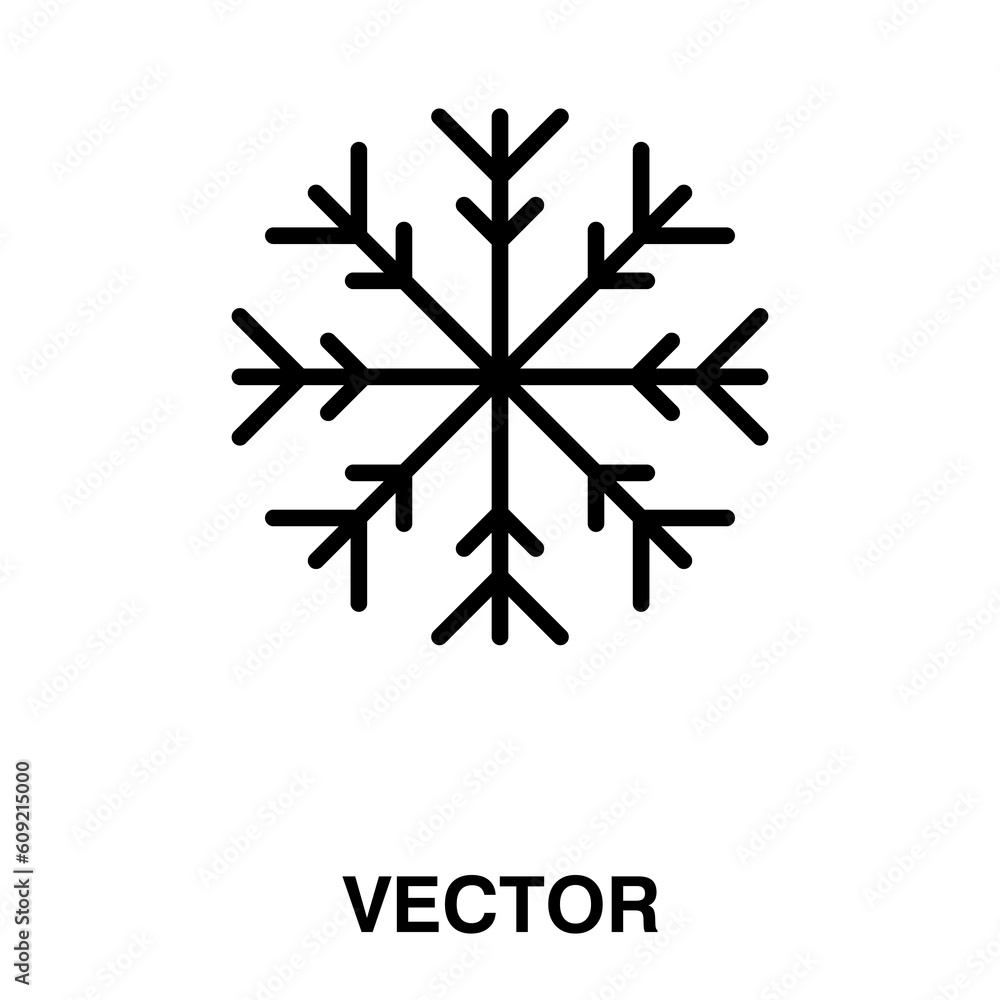 Poster snowflake icon vector flat illustration on white background..eps