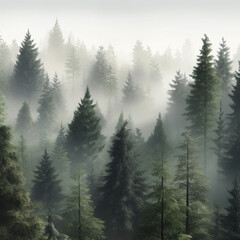 Forest In Seamless Fog