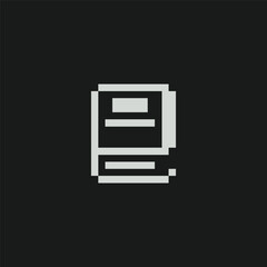 this is book icon 1 bit style in pixel art with white color black background ,this item good for presentations,stickers, icons, t shirt design,game asset,logo and your project.