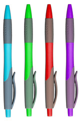 Fototapeta premium minimalist ballpoint and fountain pen isolated or on white background / set of ballpoint and fountain pen / isolated on a transparent background / design element 