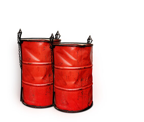 Metal tank for fuel. 3D tank for crude oil chemical products.  PNG transparent