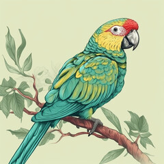 Tropical Parrot Illustration