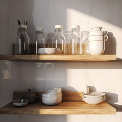 Wooden Rustic Style Shelves