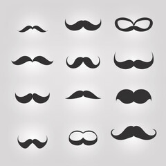 Vector Set Of Minimalist Mustaches