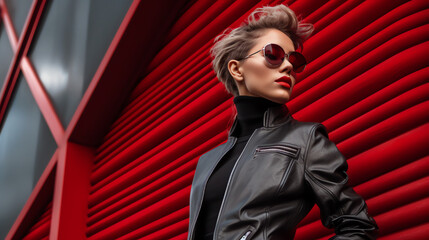 Fashionist woman posing created with Generative AI Technology